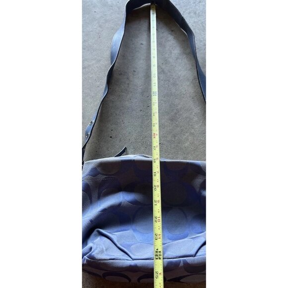 Vintage Coach Blue Carly Women’s Handbag Purse Bag Signature Print Canvas F15068 - Picture 5 of 16